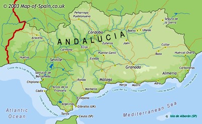 Map of Andalucia (Andalusia)