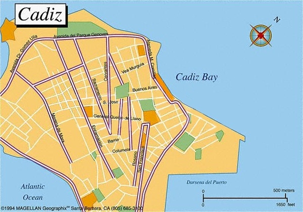 Map of Cadiz